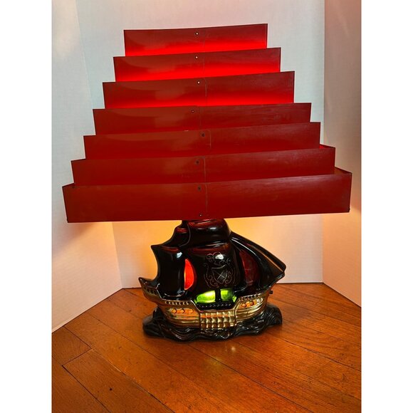 Vintage Asian Style Ship Mid Century Modern Table Lamp - Picture 1 of 7